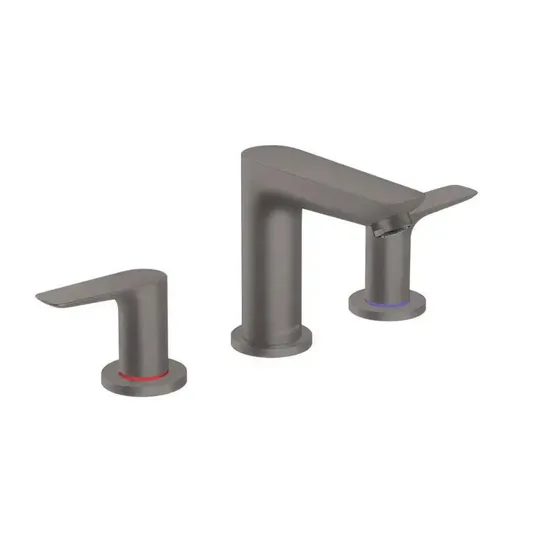 Hansgrohe Talis E – praustuvo maišytuvas su išleidimo komplektu, 3 skylių montavimas, chromas, šlifuotas juodas 71733340