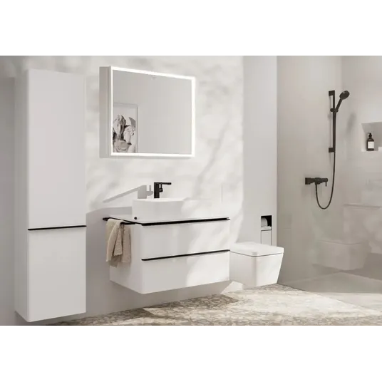 Hansgrohe Tecturis E - kraanikaussi kraanikaussi Push-Open äravoolukomplektiga, CoolStart, EcoSmart, mattmust 73070670