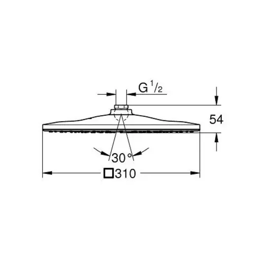 Grohe Rainshower – dušo galvutė 310 Mono Cube 9,5 l/min, 1 srautas, chromuota 26568000