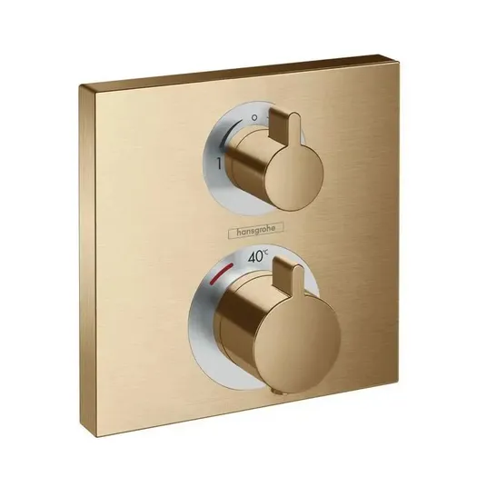 Hansgrohe Ecostat Square – termostatinis maišytuvas – įmontuojamas 2 vartotojams, šlifuotas bronzos spalvos 15714140
