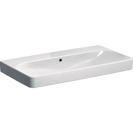 Geberit Smyle Square praustuvas 90x48 cm, su perpildymo anga, be skylės maišytuvui, baltas 500.250.01.1