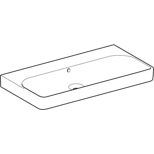 Geberit Smyle Square praustuvas 90x48 cm, su perpildymo anga, be skylės maišytuvui, baltas 500.250.01.1