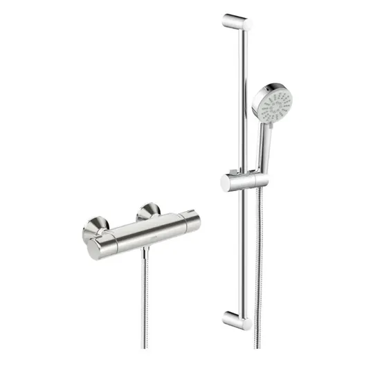 Hansa Basic – dušo komplektas su termostatu, 3 srovių tipais, chromuotas 55150131
