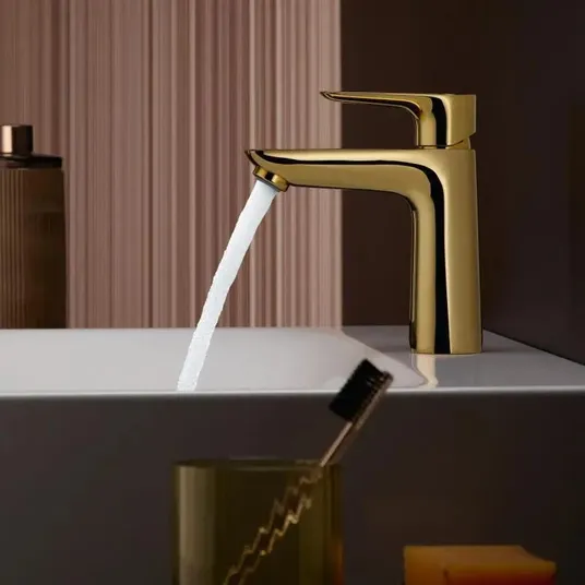 Hansgrohe Talis E - valamusegisti koos äravoolukomplektiga, CoolStart, poleeritud kuld 71713990