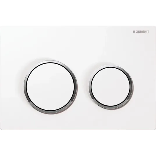 Geberit Omega20 - Valdymo plokštelė OMEGA20, balta / poliruotas chromas 115.085.KJ.1