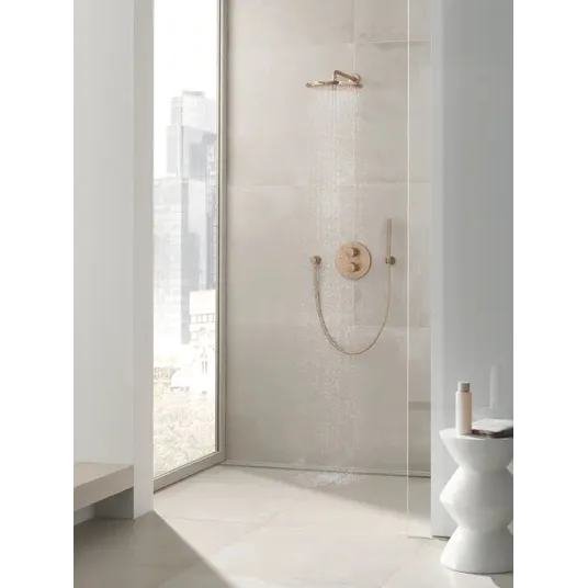 Grohe Rainshower Cosmopolitan – dušo galvutė 310, išsikišimas 38 cm, 1 srautas, šiltas šepetukuotas saulėlydis 26066DL0