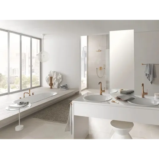 Grohe Rainshower Cosmopolitan – dušo galvutė 310, išsikišimas 38 cm, 1 srautas, šiltas šepetukuotas saulėlydis 26066DL0