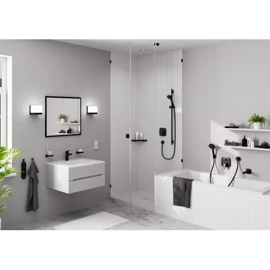 Hansgrohe Logis - Kraanikauss koos äravoolukomplektiga, CoolStart, EcoSmart, matt must 71102670