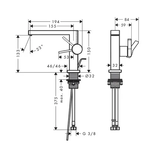 Hansgrohe Tecturis E - valamusegisti koos äravoolukomplektiga, CoolStart, EcoSmart, matt valge 73023700