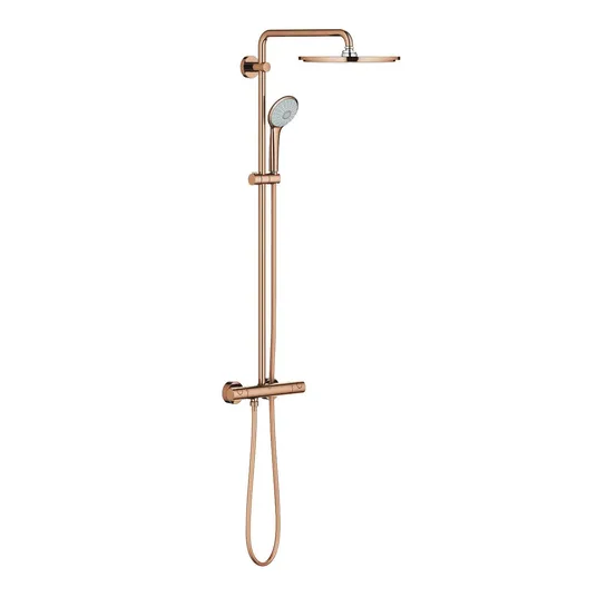 Grohe Euphoria - Dušisüsteem 310 termostaatilise segistiga kraanidega - seinale paigaldatav, soe päikeseloojang 26075DA0