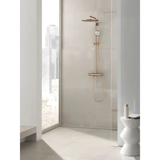 Grohe Euphoria - Dušisüsteem 310 termostaatilise segistiga kraanidega - seinale paigaldatav, soe päikeseloojang 26075DA0