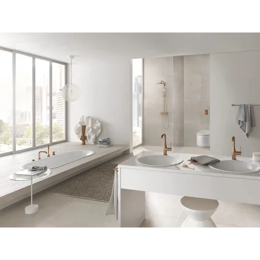 Grohe Euphoria - Dušisüsteem 310 termostaatilise segistiga kraanidega - seinale paigaldatav, soe päikeseloojang 26075DA0