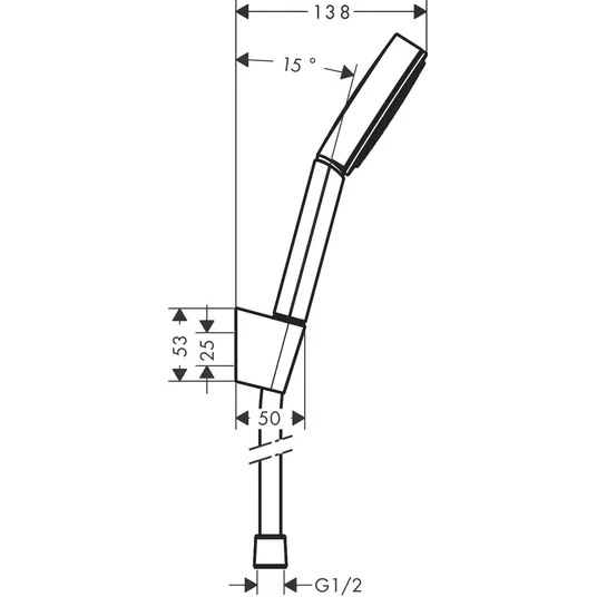 Hansgrohe Pulsify S - dušikomplekt, 1 dušijuga, hoidik ja voolik 125 cm, matt must 24301670