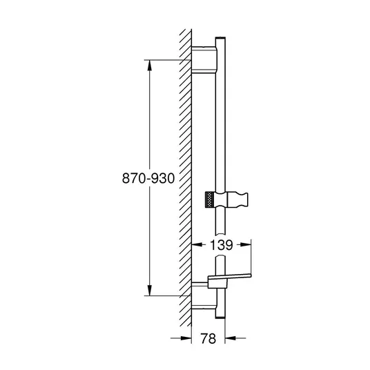 Grohe Rainshower SmartActive dušo stovas, 90 cm, šlifuotas, Cool Sunrise 26603GN0