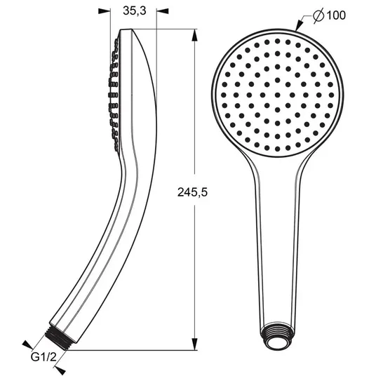 Ideal Standard Idealrain – dušo galvutė 110, 1 srove, chromuota B9402AA