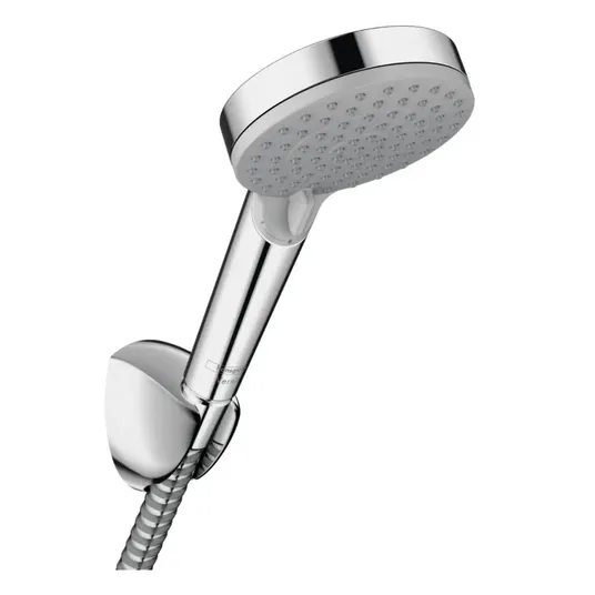 Hansgrohe Vernis Blend – dušo galvutės rinkinys, 2 sroves, dušo laikiklis ir žarna, EcoSmart, chromuotas 26278000