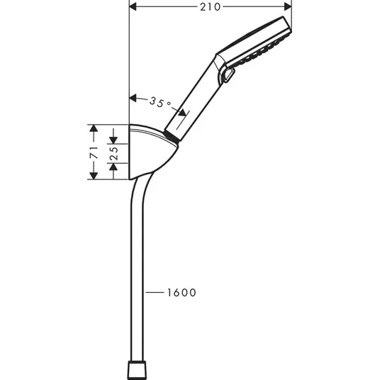 Hansgrohe Vernis Blend – dušo galvutės rinkinys, 2 sroves, dušo laikiklis ir žarna, EcoSmart, chromuotas 26278000
