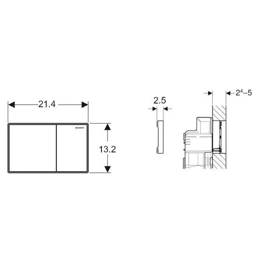 Geberit Sigma60 - Vadības plate, hroms/lava 115.640.JK.1