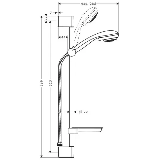 Hansgrohe Crometta 85 - dušikomplekt Vario, 9 cm, 2 terast, valge/kroom 27764000