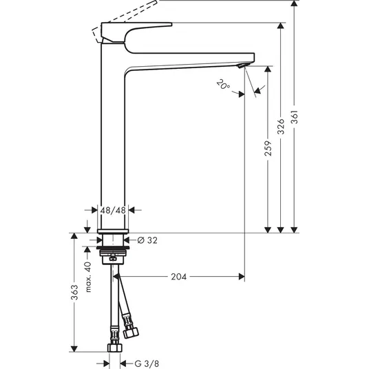 Hansgrohe Metropol - kraanikaussi kraanikaussi komplekt, mattmust 32512670