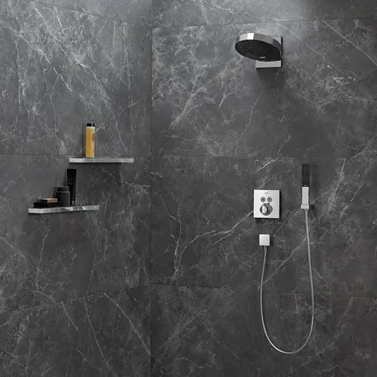 Hansgrohe Rainfinity – dušo galvutės rinkinys 100, 1jet, su strypu ir 1,25 m žarna, chromuotas 26857000