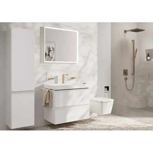 Hansgrohe Tecturis E - valamusegisti väljundiga, 2-auguline paigaldus, CoolStart, EcoSmart+, matt valge 73053700