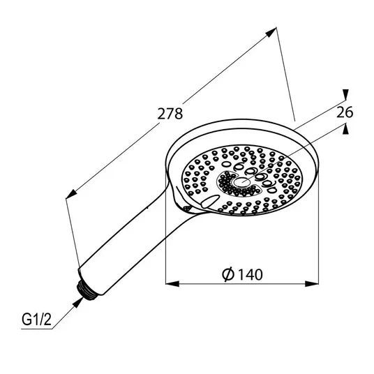 Kludi Freshline – dušo galvutė, 3 purkštukai, chromuota 6790005-00
