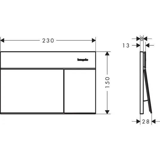 Hansgrohe iFrame Element E - WC nuleidimo plokštelė, matinės baltos spalvos 66003700