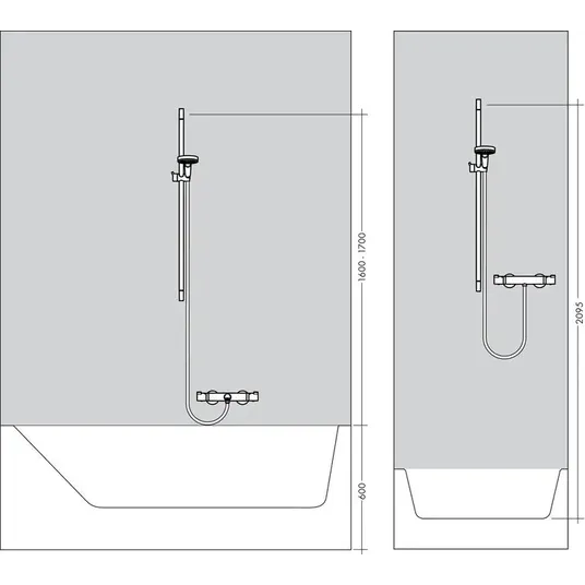 Hansgrohe Crometta - Dušikomplekt Vario koos termostaadiga Ecostat 1001 CL, 2 dušitüüpi, valge/kroom 27813400