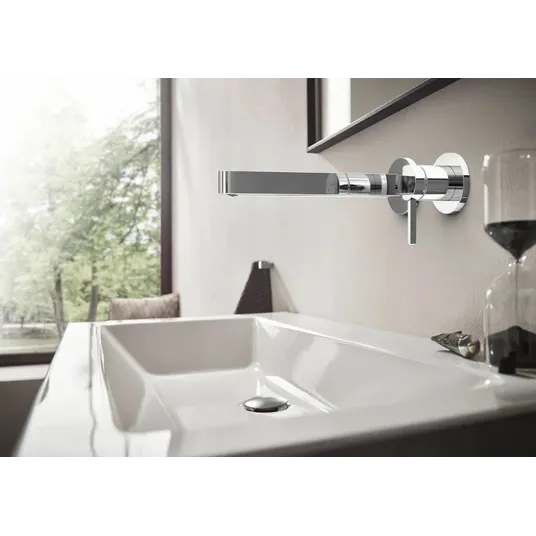 Hansgrohe Finoris - Ühe kangiga valamusegisti, sisseehitatud, 2-auguline paigaldus, EcoSmart, kroomitud 76050000