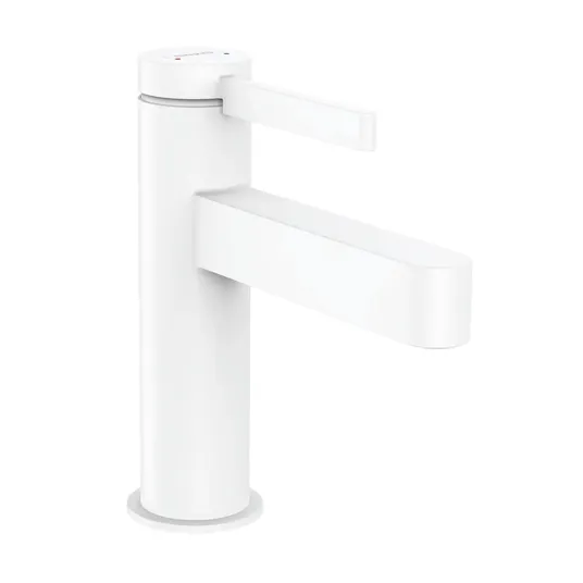 Hansgrohe Finoris - Ühe kangiga valamusegisti 100, Push-Open valamusegisti komplektiga, EcoSmart, valge matt 76010700