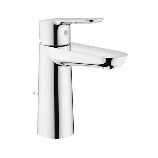 Grohe BauEdge - Ühe kangiga valamusegisti valamu M, koos äravoolukomplektiga, kroomitud 23758000
