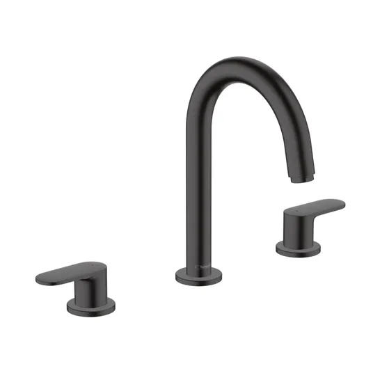 Hansgrohe Vernis Blend - kraanikausisegisti koos äravoolukomplektiga, 3-auguline paigaldus, matt must 71553670