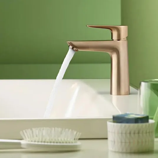 Hansgrohe Talis E – praustuvo maišytuvas su išleidimo komplektu, CoolStart, šlifuotas bronzos spalvos 71713140