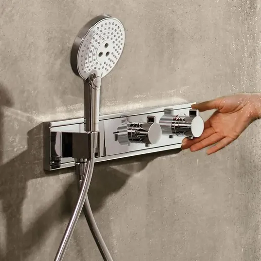 Hansgrohe RainSelect – termostatinis dušo maišytuvas – įmontuojamas, skirtas 2 vartotojams, chromuotas 15355000