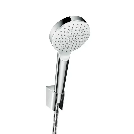 Hansgrohe Crometta – dušo komplektas 1jet 9 l/min, su laikikliu Porter, 125 cm, baltas / chromuotas 26568400