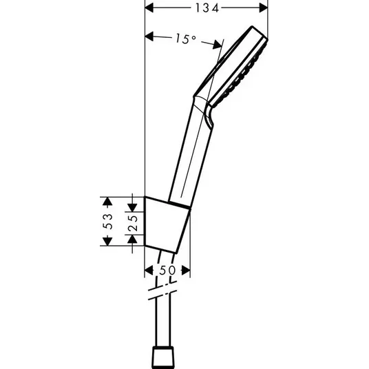 Hansgrohe Crometta – dušo komplektas 1jet 9 l/min, su laikikliu Porter, 125 cm, baltas / chromuotas 26568400