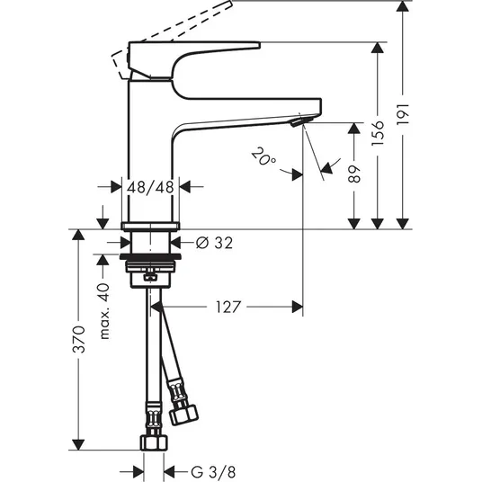 Hansgrohe Metropol - kraanikaussi kraanikaussi komplekt, must kroom, poleeritud 32500340