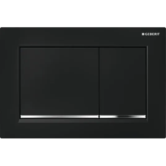 Geberit Omega20 - mygtuko plokštelė, juoda / poliruotas chromas 115.080.KM.1