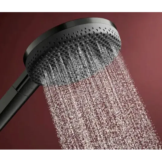 Hansgrohe Raindance Alive Select S – dušo galvutė, 3 srovių tipai, chromuota, šlifuota juoda 24500340