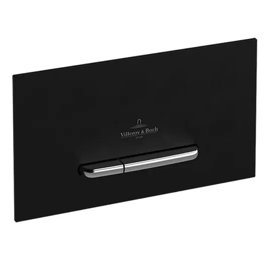 Villeroy & Boch ViConnect praustuvo mygtukas M300, šlifuoto nerūdijančio plieno / stiklo - blizgios juodos spalvos, 922160RB