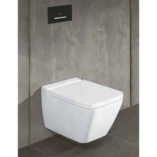 Villeroy & Boch ViConnect praustuvo mygtukas M300, šlifuoto nerūdijančio plieno / stiklo - blizgios juodos spalvos, 922160RB