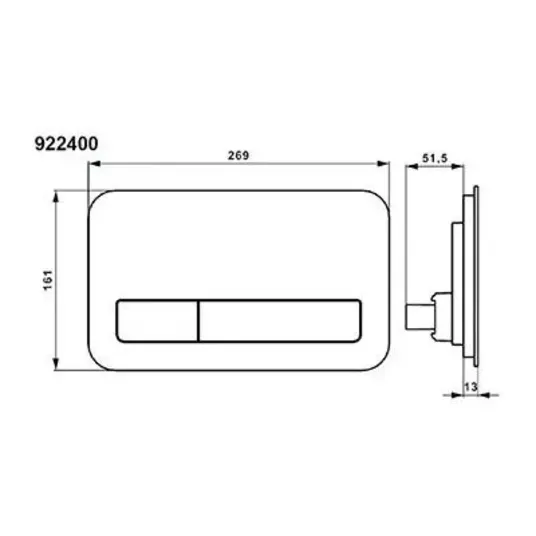 Villeroy & Boch ViConnect praustuvo mygtukas M200, blizgiai baltas stiklas, 922400RE