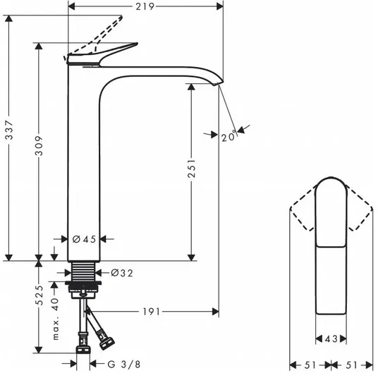 Hansgrohe Vivenis - valamusegisti 250, EcoSmart, koos äravoolukomplektiga, EcoSmart, matt valge 75040700