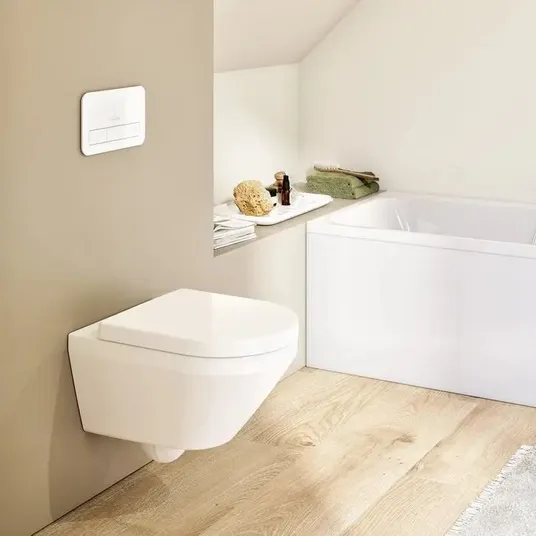 Villeroy & Boch Architectura - Pakabinamas unitazas su švelniai užsidarančia dangčiu, be rėmelio, TwistFlush, CeramicPlus, Alpine White 4694CLR1