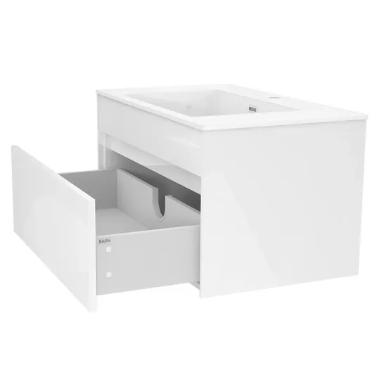 kielle Nefia - Praustuvo spintelė su apatine spintele 80 cm, blizgi balta 50027S800