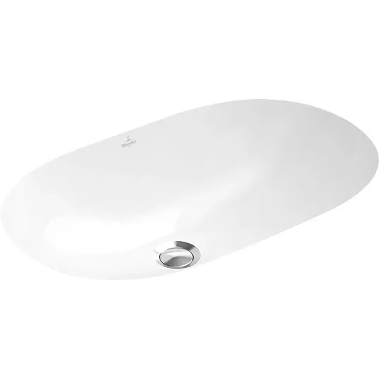 Villeroy & Boch O.novo - po stalviršiu montuojamas praustuvas be skylės maišytuvui, su perpildymo vožtuvu, , 60x35 cm, baltas, su Ceramicplus 41626001