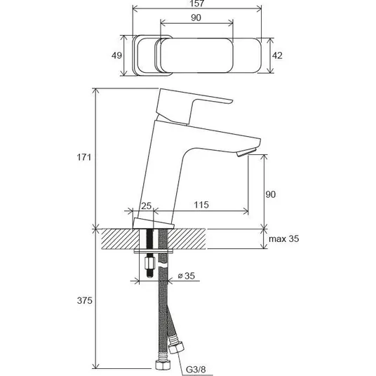 Ravak 10° Free - valamusegisti TD 014.00, kroom X070129