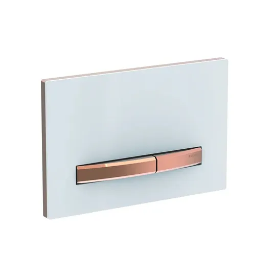 Geberit Sigma50 - Dvigubo nuleidimo mygtuko plokštelė, balta/raudona aukso spalvos 115.670.11.2