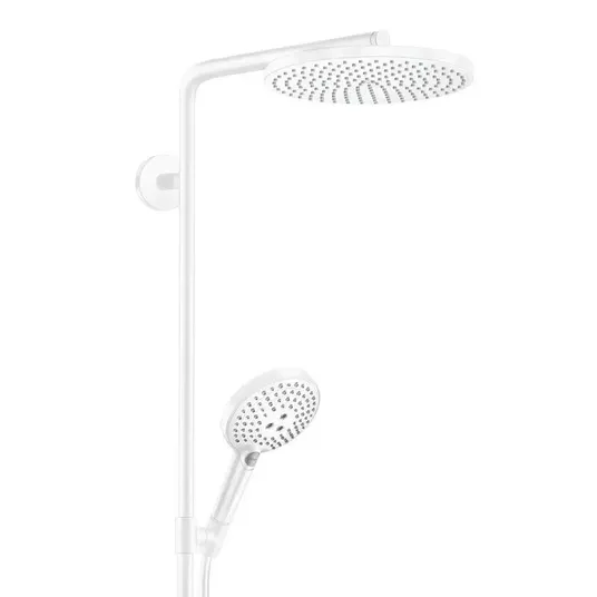 Hansgrohe Raindance Select S – dušo kolona Showerpipe su termostatiniais maišytuvais, 1jet, balta matinė 27633700